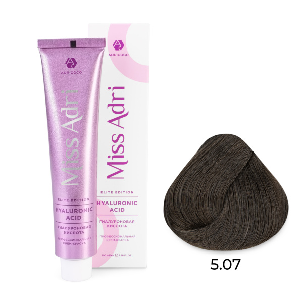 Adricoco Miss Adri Elite Edition Крем-краска для волос 5/07 светлый коричневый холодный 100мл