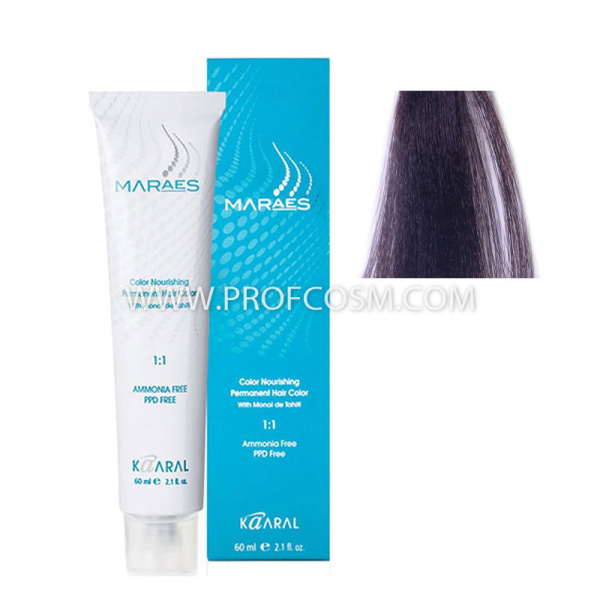 Краситель для волос Kaaral Maraes Nourishing Permanent Hair Color 4/0 черный, 60мл