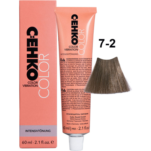 CEHKO Color Vibration крем-краска для волос 7/2 пепельный блондин 60мл