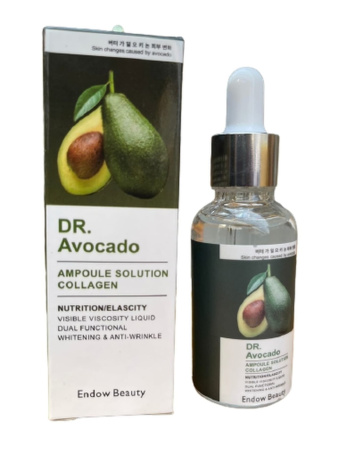 Endow Beauty Ампульная сыворотка для упрогости кожи с экстрактом авокадо и коллагеном DR.Avocado Ampoule Solution Collagen 30мл