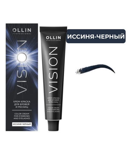 Ollin Vision Крем-краска для бровей и ресниц Иссиня-черный 20мл