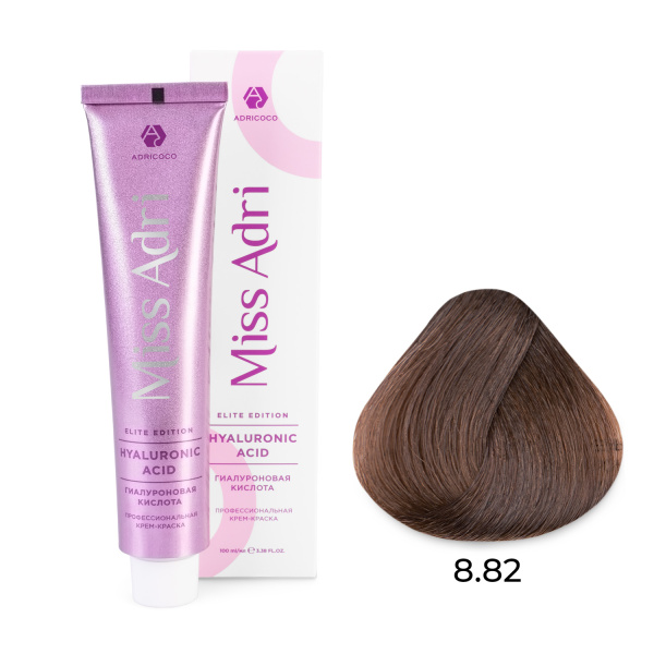 Adricoco Miss Adri Elite Edition Крем-краска для волос 8/82 светлый коричневый фиолетовый блонд 100мл