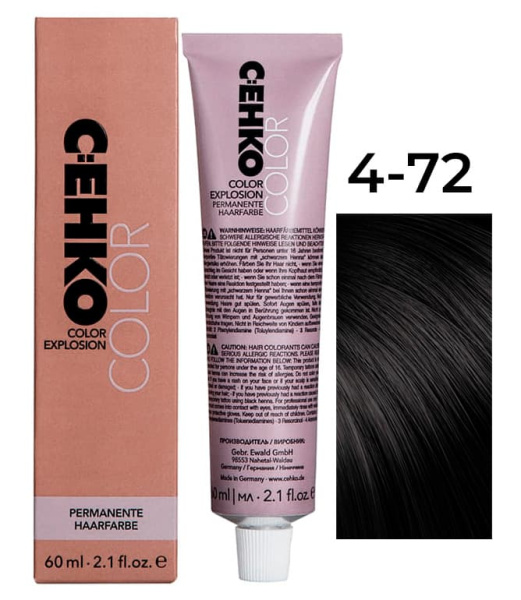 CEHKO Color Explosion крем-краска для волос 4/72 средний каштан коричнево-пепельный 60мл