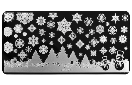 IRISK Трафарет для стемпинга прямоугольный металл (6*12) Зимний дизайн № 007