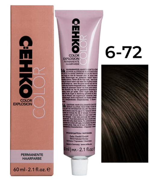 CEHKO Color Explosion крем-краска для волос 6/72 темный блондин коричнево-пепельный 60мл